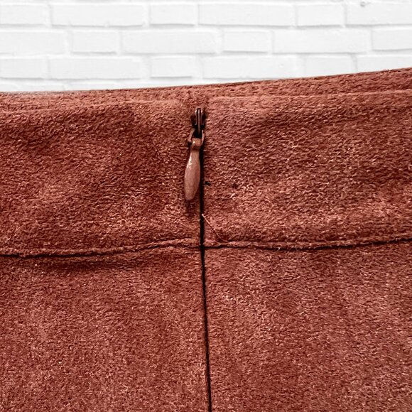 LULUS Shenandoah Mauve Suede Mini Skirt High-Rise Preppy A-Line Short Bottom XS - Picture 8 of 9